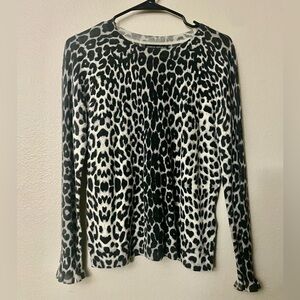 Banana Republic Gray Animal Print Knit